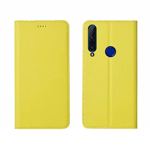 Funda de Cuero Cartera con Soporte Carcasa T06 para Huawei P Smart+ Plus (2019) Amarillo