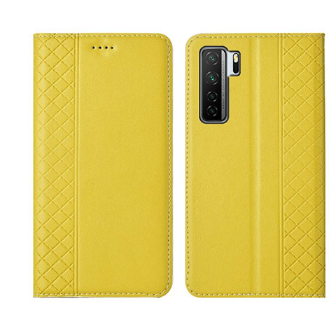 Funda de Cuero Cartera con Soporte Carcasa T06 para Huawei P40 Lite 5G Amarillo