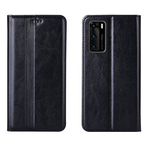 Funda de Cuero Cartera con Soporte Carcasa T06 para Huawei P40 Negro