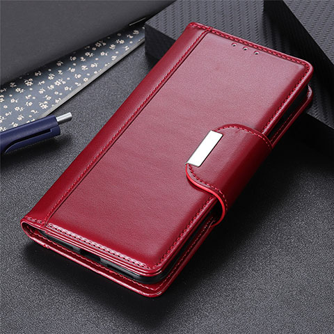 Funda de Cuero Cartera con Soporte Carcasa T06 para Oppo Reno3 Pro Rojo Rosa