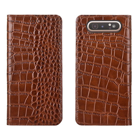 Funda de Cuero Cartera con Soporte Carcasa T06 para Samsung Galaxy A90 4G Naranja