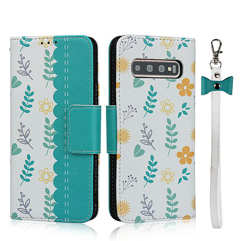 Funda de Cuero Cartera con Soporte Carcasa T06 para Samsung Galaxy S10 5G Cian