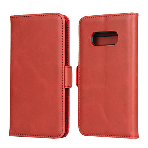 Funda de Cuero Cartera con Soporte Carcasa T06 para Samsung Galaxy S10e Rojo