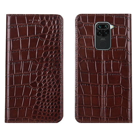 Funda de Cuero Cartera con Soporte Carcasa T06 para Xiaomi Redmi 10X 4G Marron