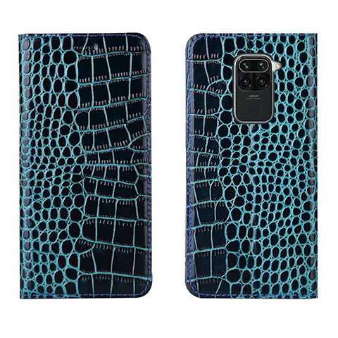 Funda de Cuero Cartera con Soporte Carcasa T06 para Xiaomi Redmi Note 9 Azul Cielo