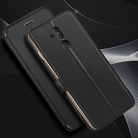 Funda de Cuero Cartera con Soporte Carcasa T07 para Huawei Mate 20 Lite Negro