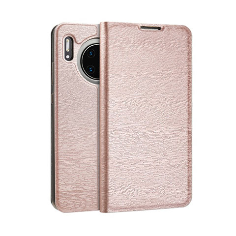 Funda de Cuero Cartera con Soporte Carcasa T07 para Huawei Mate 30 Pro Oro Rosa