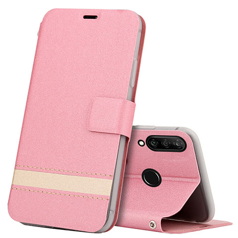 Funda de Cuero Cartera con Soporte Carcasa T07 para Huawei Nova 4e Rosa