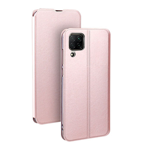 Funda de Cuero Cartera con Soporte Carcasa T07 para Huawei Nova 7i Oro Rosa