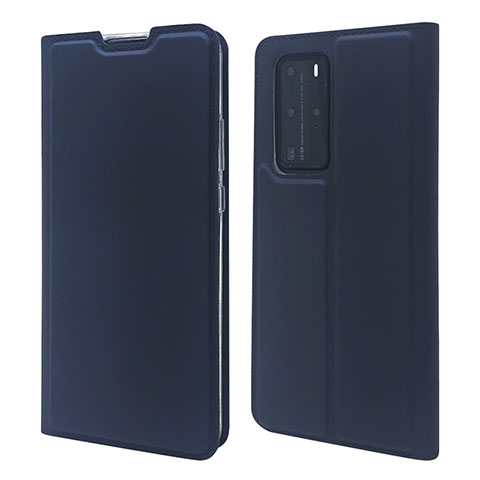 Funda de Cuero Cartera con Soporte Carcasa T07 para Huawei P40 Pro Azul