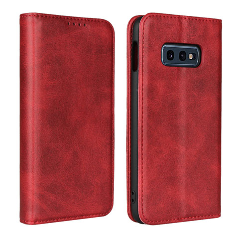 Funda de Cuero Cartera con Soporte Carcasa T07 para Samsung Galaxy S10e Rojo