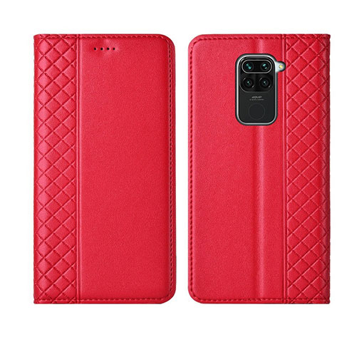 Funda de Cuero Cartera con Soporte Carcasa T07 para Xiaomi Redmi 10X 4G Rojo