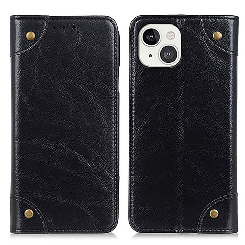 Funda de Cuero Cartera con Soporte Carcasa T08 para Apple iPhone 13 Negro