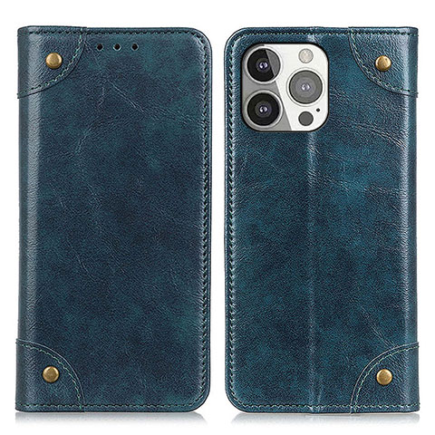 Funda de Cuero Cartera con Soporte Carcasa T08 para Apple iPhone 13 Pro Azul