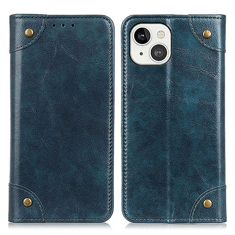 Funda de Cuero Cartera con Soporte Carcasa T08 para Apple iPhone 14 Azul