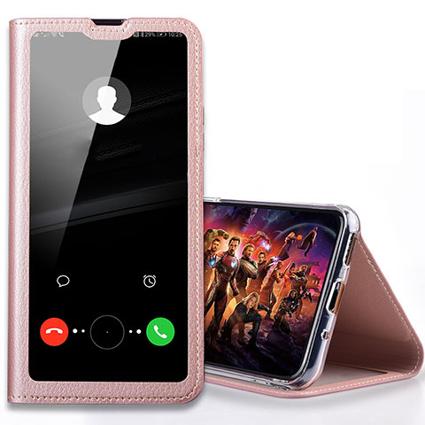 Funda de Cuero Cartera con Soporte Carcasa T08 para Huawei Honor 20E Oro Rosa