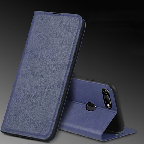 Funda de Cuero Cartera con Soporte Carcasa T08 para Huawei Honor View 20 Azul