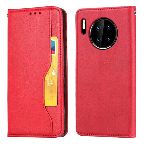 Funda de Cuero Cartera con Soporte Carcasa T08 para Huawei Mate 30 Pro Rojo