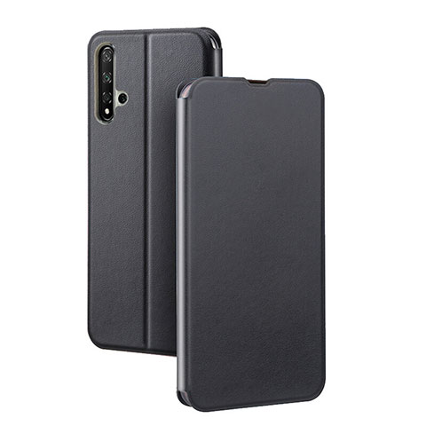 Funda de Cuero Cartera con Soporte Carcasa T08 para Huawei Nova 5T Negro