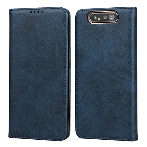 Funda de Cuero Cartera con Soporte Carcasa T08 para Samsung Galaxy A90 4G Azul