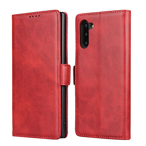 Funda de Cuero Cartera con Soporte Carcasa T08 para Samsung Galaxy Note 10 5G Rojo