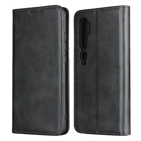 Funda de Cuero Cartera con Soporte Carcasa T08 para Xiaomi Mi Note 10 Negro