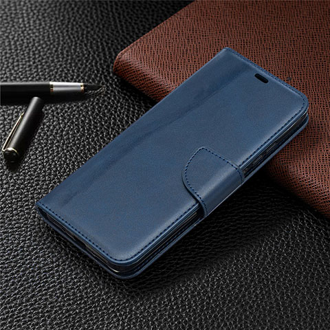 Funda de Cuero Cartera con Soporte Carcasa T08 para Xiaomi Redmi 9i Azul