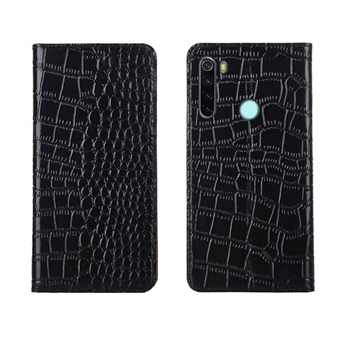 Funda de Cuero Cartera con Soporte Carcasa T08 para Xiaomi Redmi Note 8 Negro