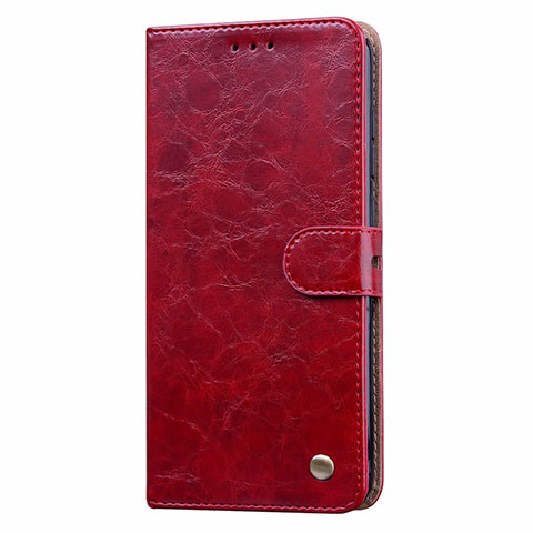 Funda de Cuero Cartera con Soporte Carcasa T08 para Xiaomi Redmi Note 9 Rojo