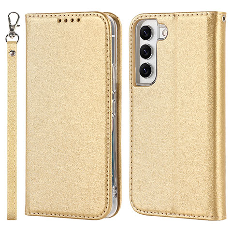 Funda de Cuero Cartera con Soporte Carcasa T08D para Samsung Galaxy S21 5G Oro