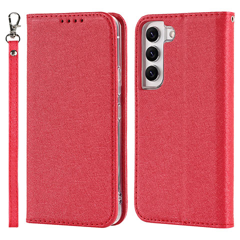 Funda de Cuero Cartera con Soporte Carcasa T08D para Samsung Galaxy S21 5G Rojo