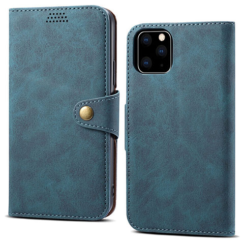 Funda de Cuero Cartera con Soporte Carcasa T09 para Apple iPhone 11 Pro Max Azul