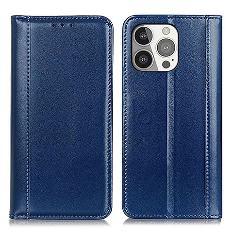 Funda de Cuero Cartera con Soporte Carcasa T09 para Apple iPhone 14 Pro Azul