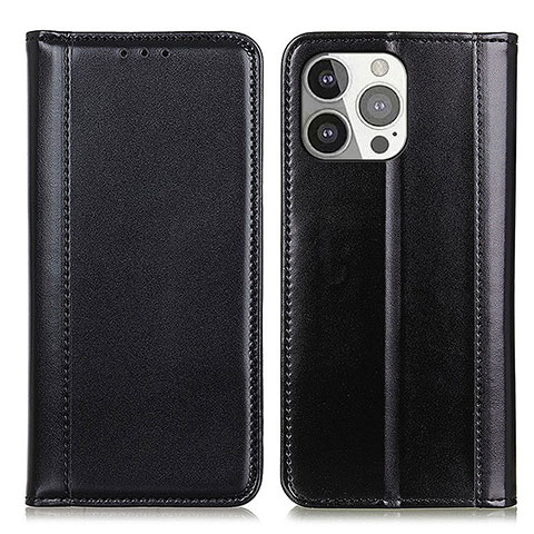 Funda de Cuero Cartera con Soporte Carcasa T09 para Apple iPhone 14 Pro Negro