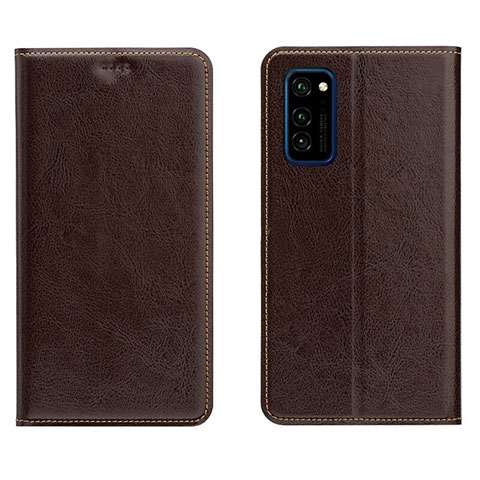 Funda de Cuero Cartera con Soporte Carcasa T09 para Huawei Honor V30 Pro 5G Marron