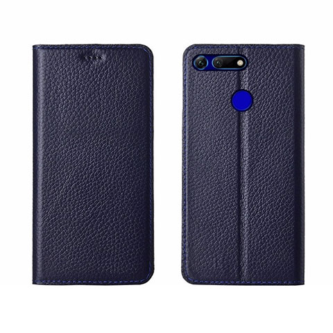 Funda de Cuero Cartera con Soporte Carcasa T09 para Huawei Honor View 20 Azul