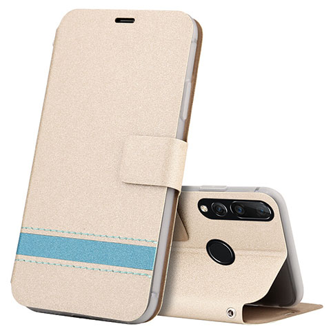 Funda de Cuero Cartera con Soporte Carcasa T09 para Huawei P Smart+ Plus (2019) Oro