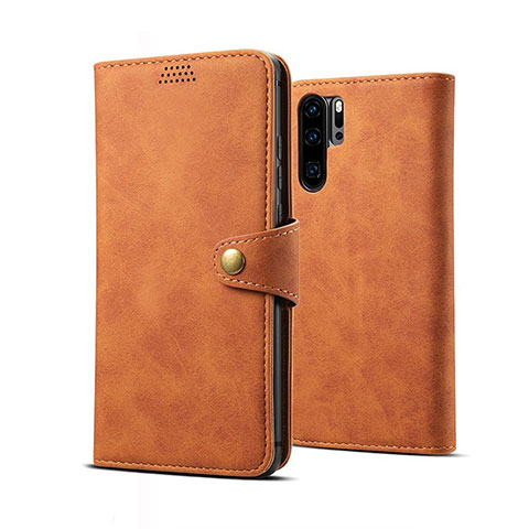 Funda de Cuero Cartera con Soporte Carcasa T09 para Huawei P30 Pro Naranja