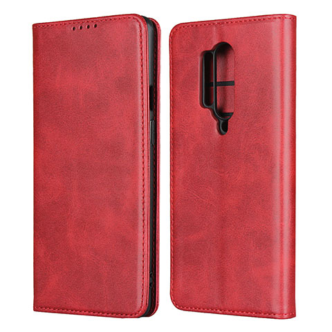 Funda de Cuero Cartera con Soporte Carcasa T09 para OnePlus 8 Pro Rojo