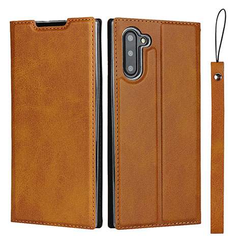 Funda de Cuero Cartera con Soporte Carcasa T09 para Samsung Galaxy Note 10 Naranja