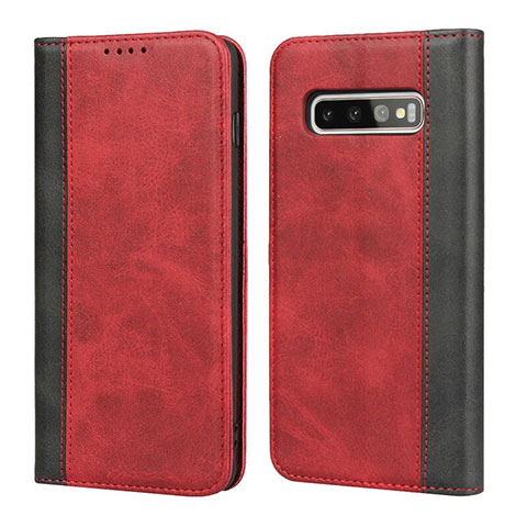 Funda de Cuero Cartera con Soporte Carcasa T09 para Samsung Galaxy S10 5G Rojo