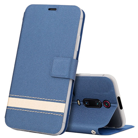 Funda de Cuero Cartera con Soporte Carcasa T09 para Xiaomi Mi 9T Azul