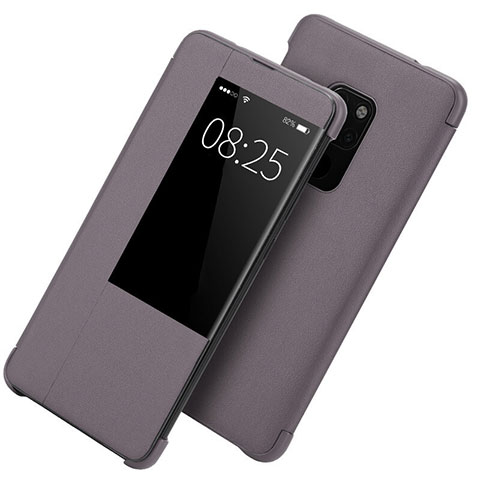 Funda de Cuero Cartera con Soporte Carcasa T10 para Huawei Mate 20 X 5G Morado