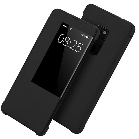 Funda de Cuero Cartera con Soporte Carcasa T10 para Huawei Mate 20 X 5G Negro