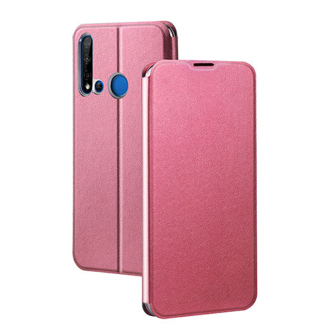 Funda de Cuero Cartera con Soporte Carcasa T10 para Huawei Nova 5i Rosa