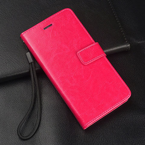 Funda de Cuero Cartera con Soporte Carcasa T10 para Huawei P20 Rosa Roja