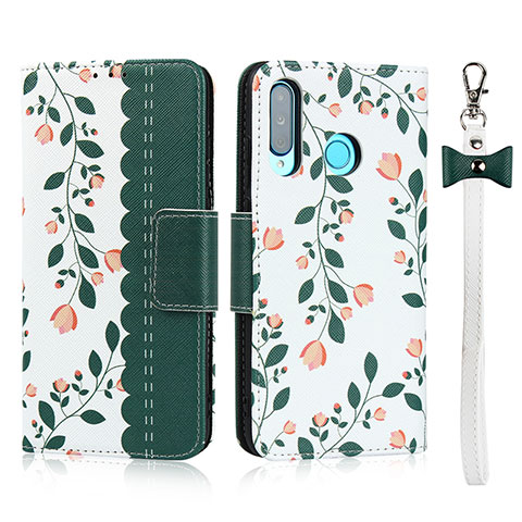 Funda de Cuero Cartera con Soporte Carcasa T10 para Huawei P30 Lite New Edition Verde