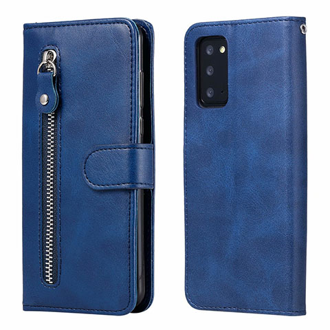 Funda de Cuero Cartera con Soporte Carcasa T10 para Samsung Galaxy Note 20 5G Azul