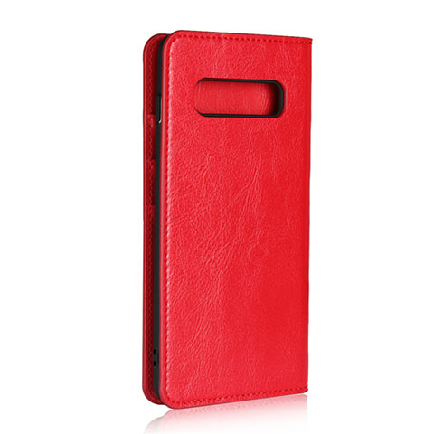 Funda de Cuero Cartera con Soporte Carcasa T10 para Samsung Galaxy S10 Plus Rojo