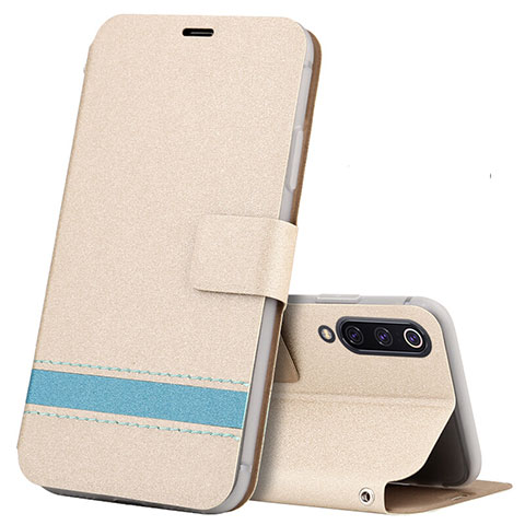 Funda de Cuero Cartera con Soporte Carcasa T10 para Xiaomi Mi A3 Oro